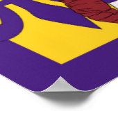 Poster Bannière de fête Crevette Fleur de Lis Jaune Viole (Coin)