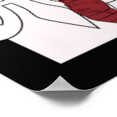 Poster Bannière de fête Crevette Fleur de Lis Noir Blanc (Coin)