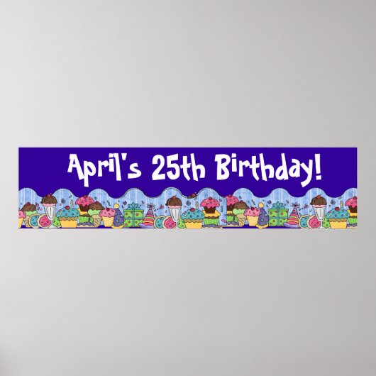 Poster Bannière de fête d'anniversaire (Devant)