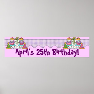 Poster Bannière de fête d'anniversaire