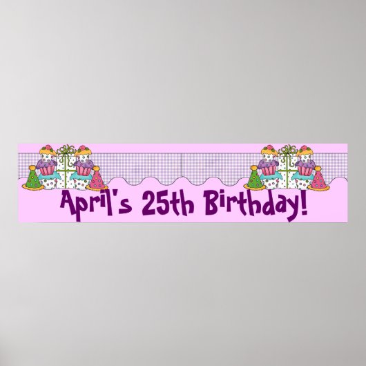Poster Bannière de fête d'anniversaire (Devant)