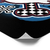 Poster Bannière de fête d'anniversaire crâne et os à carr (Coin)