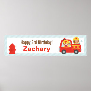 Poster Bannière de fête d'anniversaire de garçon combatta