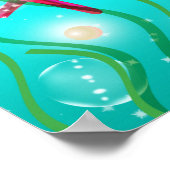 Poster Bannière de fête d'anniversaire de plage sous la m (Coin)