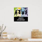 Poster Bannière de fête d'anniversaire Jumping Kids Tramp (Cuisine)