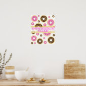 Poster Bannière de fête d'anniversaire moderne de donuts (Cuisine)