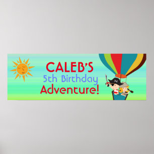 Poster Bannière de fête d'anniversaire pour enfants Montg