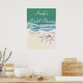 Poster Bannière de fête de la mer sarcelle Étoile de mer (Cuisine)