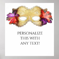 Bannière de fête de masque de bal masqué floral tr