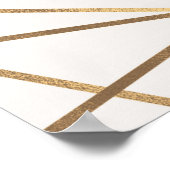 Poster Bannière de Fête des mariées élégante rose & or Fl (Coin)