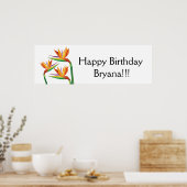 Poster Bannière de fête florale tropicale Bird of Paradis (Cuisine)