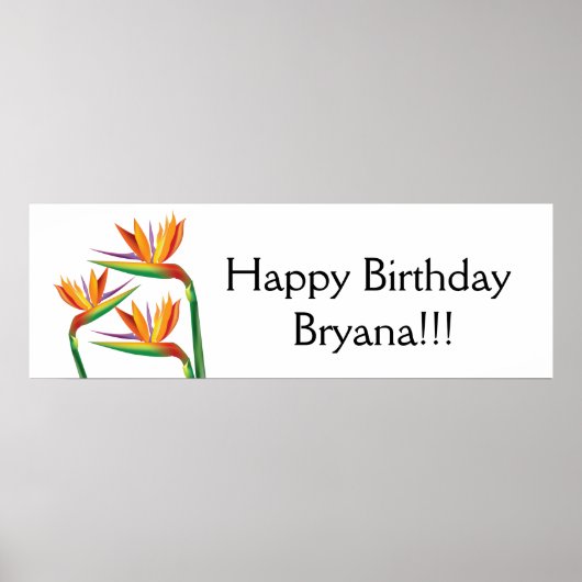 Poster Bannière de fête florale tropicale Bird of Paradis (Devant)