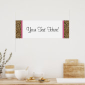 Poster Bannière de fête prénatale bébé léopard rose (Cuisine)