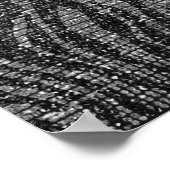Poster Bannière de fête Zebra Sparkle Silver Black Glam C (Coin)