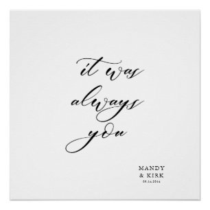 Poster Bannière de fond de mariage «C'était toujours toi»