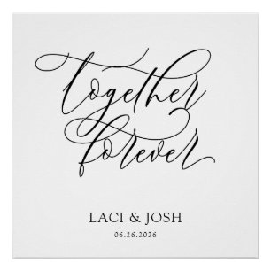 Poster Bannière de fond de mariage « Ensemble pour toujou