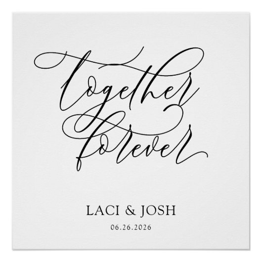 Poster Bannière de fond de mariage « Ensemble pour toujou (Devant)
