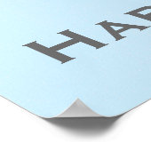 Poster Bannière de joyeux anniversaire bleu royal couronn (Coin)