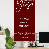 Poster Bannière de mariage 'Elle a dit Oui' Panneau de bi (Bureau à domicile)