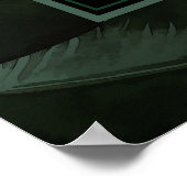 Poster Bannière de mariage feuilles tropicales chic vert (Coin)