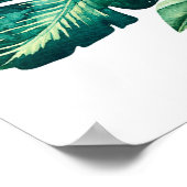 Poster Bannière de mariage noire avec feuilles tropicales (Coin)