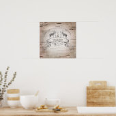 Poster Bannière de mariage rustique cerf & branches de bo (Cuisine)
