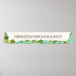 Poster Bannière de Mariage rustique de la plage de Luau H