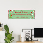 Poster Bannière de Noël Joyeux Personnalisé (Bureau à domicile)