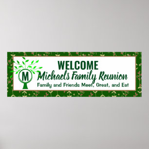 Poster Bannière de réunion de la famille Monogramme