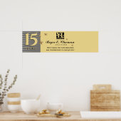 Poster Bannière de signature de l'anniversaire du jalon d (Cuisine)