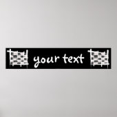 Poster Bannière d'indicateur À damiers brosse (Devant)