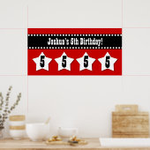 Poster Bannière du 5e anniversaire avec étoiles Nom perso (Cuisine)