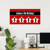 Poster Bannière du 5e anniversaire avec étoiles Nom perso (Bureau à domicile)