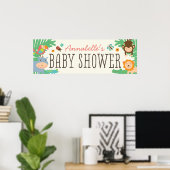 Poster Bannière du Baby shower de la Jungle 12x36 (Bureau à domicile)