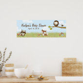 Poster Bannière du Baby shower Forest Friends (Cuisine)