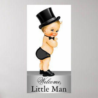 Poster Bannière du Baby shower Little Man