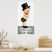 Poster Bannière du Baby shower Little Man (Cuisine)