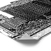 Poster Bannière du Chicago Skyline Silhouette Graduation  (Coin)