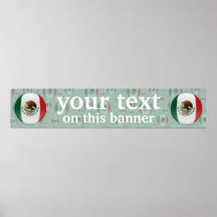 Poster Bannière du drapeau de la bulle mexicaine