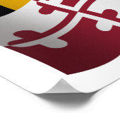 Poster Bannière du drapeau du Maryland (Coin)