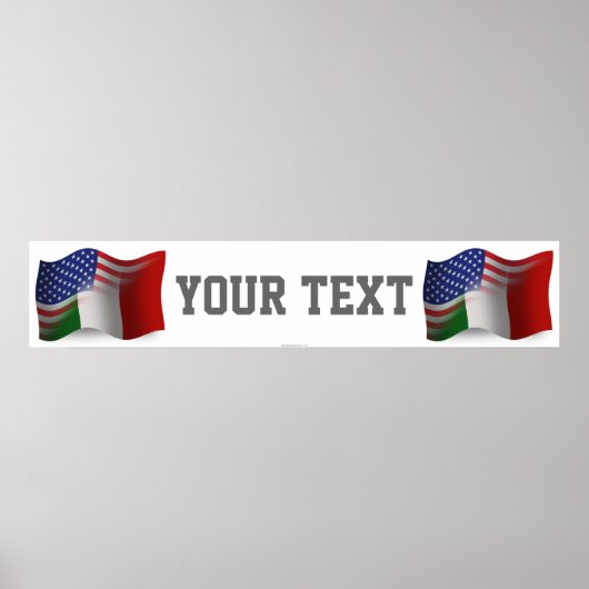 Poster Bannière du drapeau italien-américain (Devant)