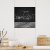 Poster Bannière du parti Silver Sparken Modern Glam Sequi (Cuisine)