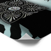 Poster Bannière du parti turquoise Zebra Sweet sixteen (Coin)