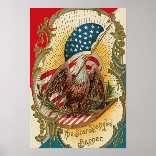 Poster Bannière étoilée Bald Eagle Art Print (Devant)
