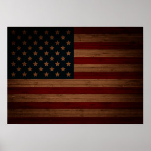 Poster Bannière étoilée (drapeau vintage des États-Unis