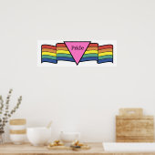 Poster Bannière Gay pride triangle rose arc-en-ciel (Cuisine)