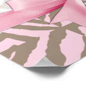 Poster Bannière grand Baby shower rose et Brown Zebra (Coin)