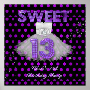 Poster Bannière Joyeux Anniversaire Douce 13