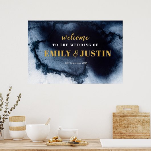 Poster Bannière mariage d'accueil Black Ink (Cuisine)