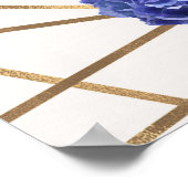 Poster Bannière Mariage floral élégante Hydrangea & Gold (Coin)